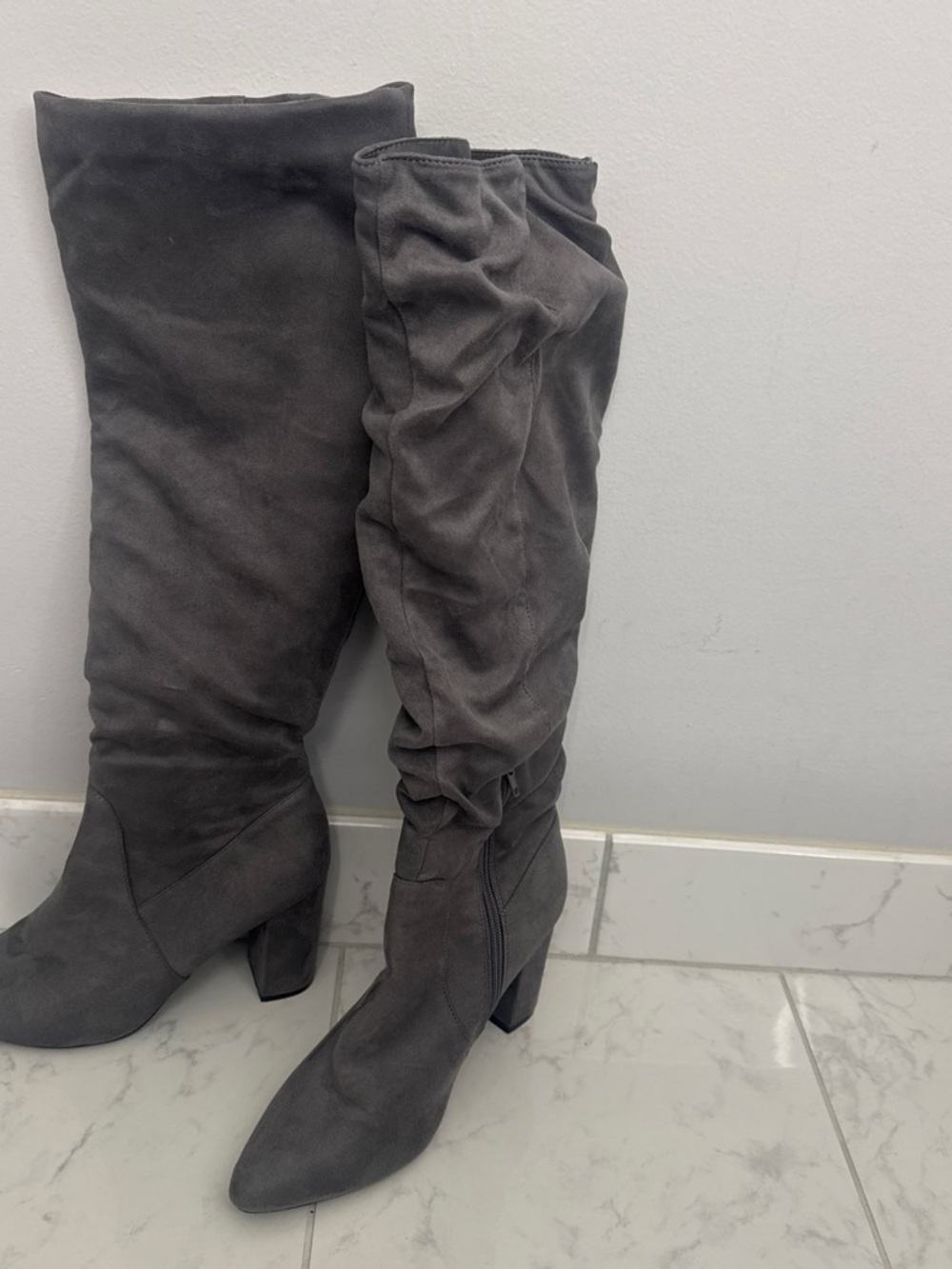 Women's Gray Over-the-Knee Slouch Boots